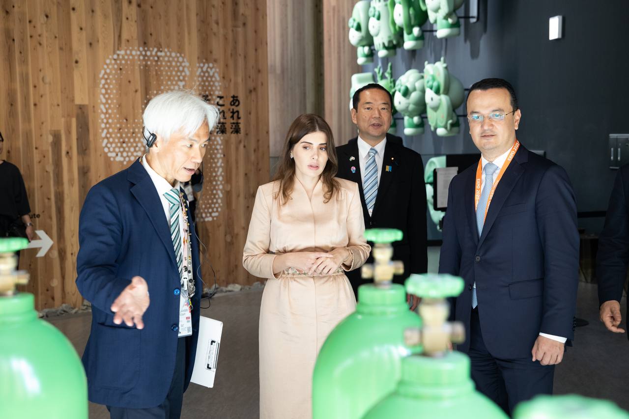 gayane-umerova-and-laziz-kudratov-visit-japan-pavilion-at-expo-2025